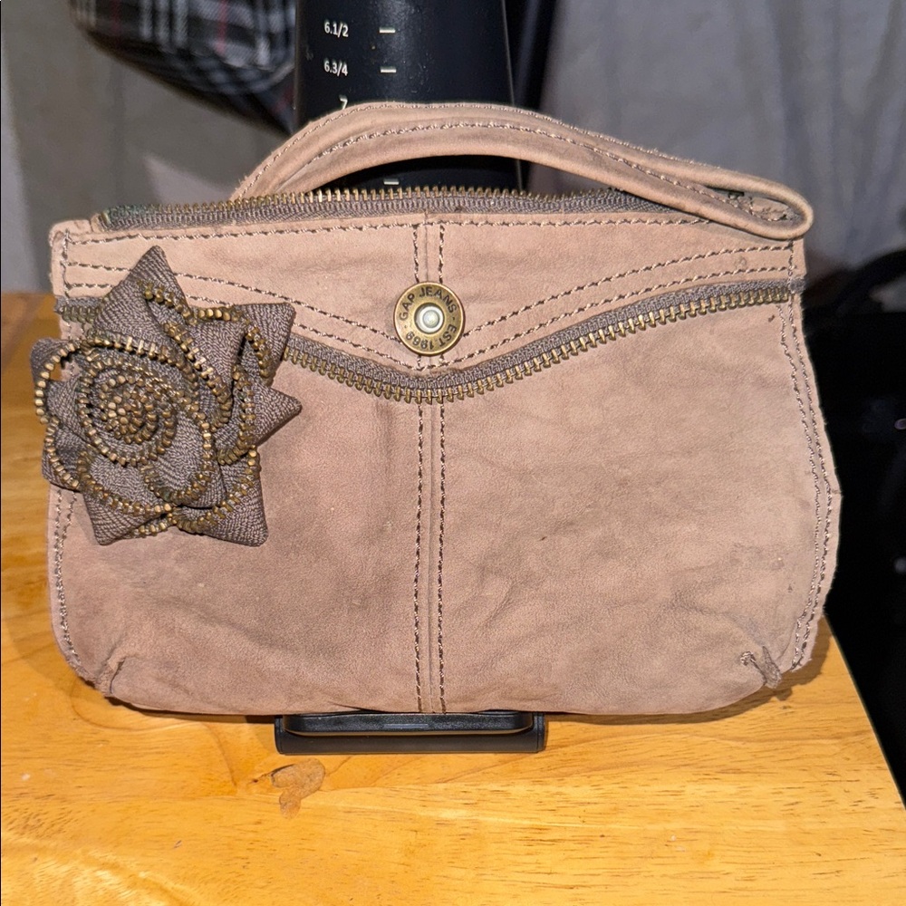 GAP Tan Wristlet with Floral Detail